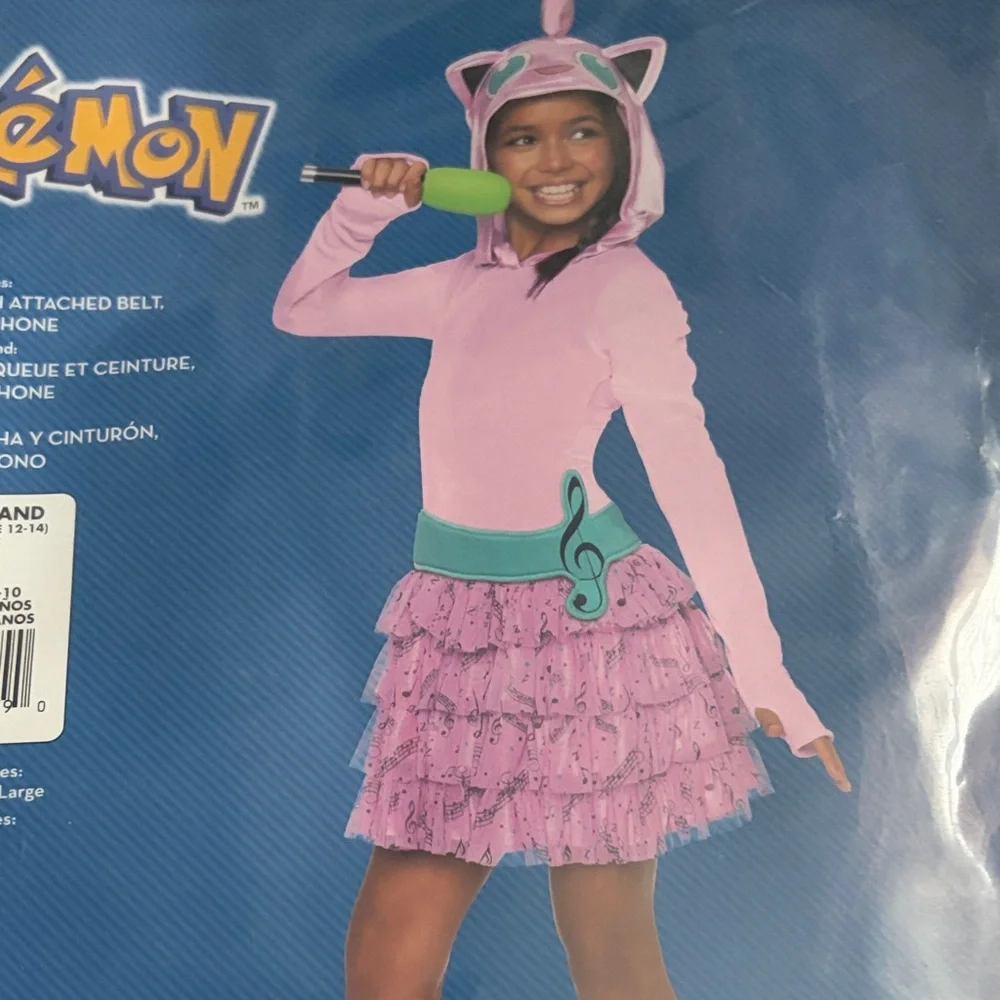 Rubie's Pokémon Jigglypuff Pink Hooded Dress Costume NWT LARGE - Picture 3 of 3
